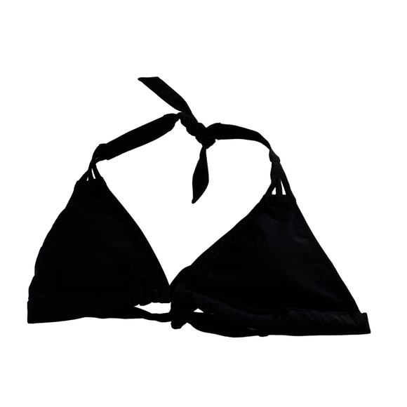 Swimsuits for All Bikini Top Womens 10 Beach Babe Triangle Black Halter Tie Neck - Picture 3 of 6